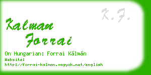 kalman forrai business card