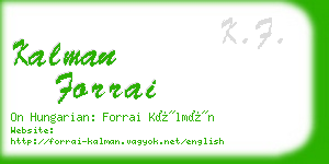 kalman forrai business card
